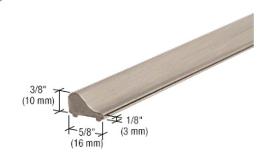 CRL S1L001 tapered threshold with dimensions: 3/8 inch high, 5/8 inch wide